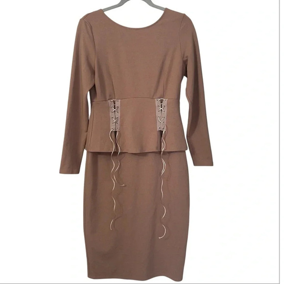 ASOS Corset Peplum Midi Dress Women’s Size 8 - Picture 6 of 9